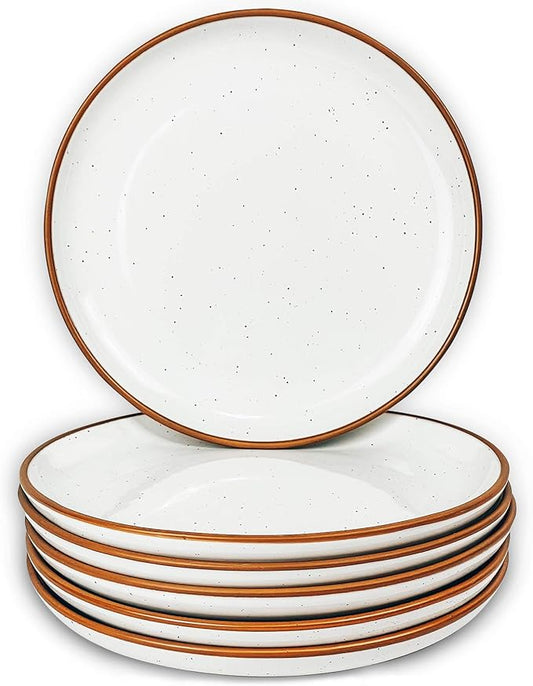 Ceramic Plates Set  7.8 in - Set of 6 - The Dessert  Salad  Appetizer  Small Dinner etc Plate